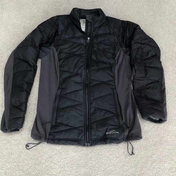 Eddie Bauer Goose Down Jacket Women's size Medium + Swarovs Heart Button Covers - Picture 9 of 10